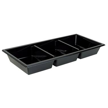 TAPAS TRAY 3-VAKS ZWART  400st